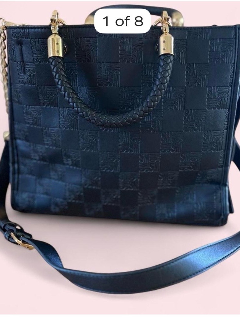 Steve Madden Black Bag with Gold Hardware - Designer Style